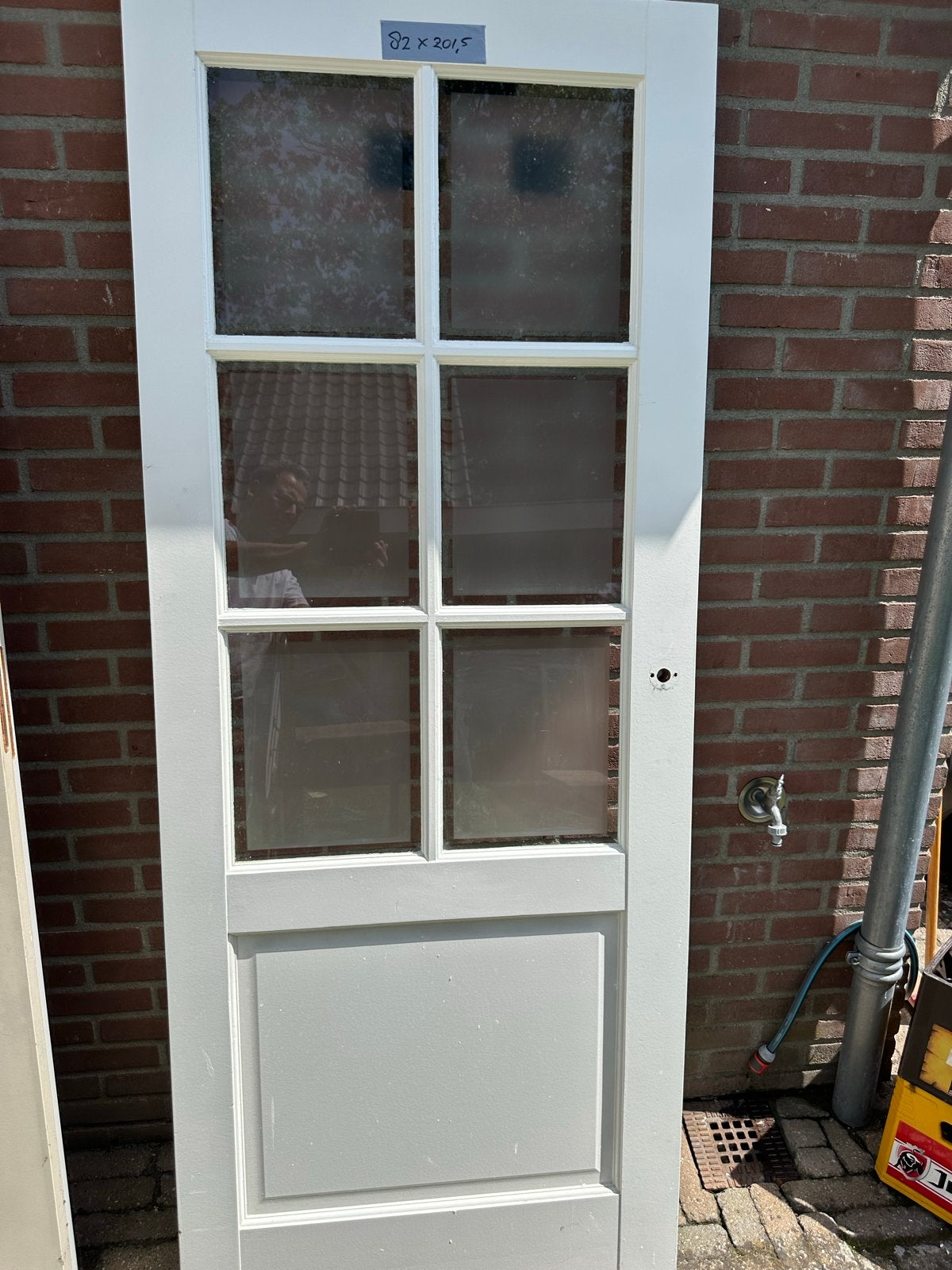 Skantrae deur met mat facet geslepen glas 82x201,5 cm, Ophalen, Gebruikt, 80 tot 100 cm, Binnendeur