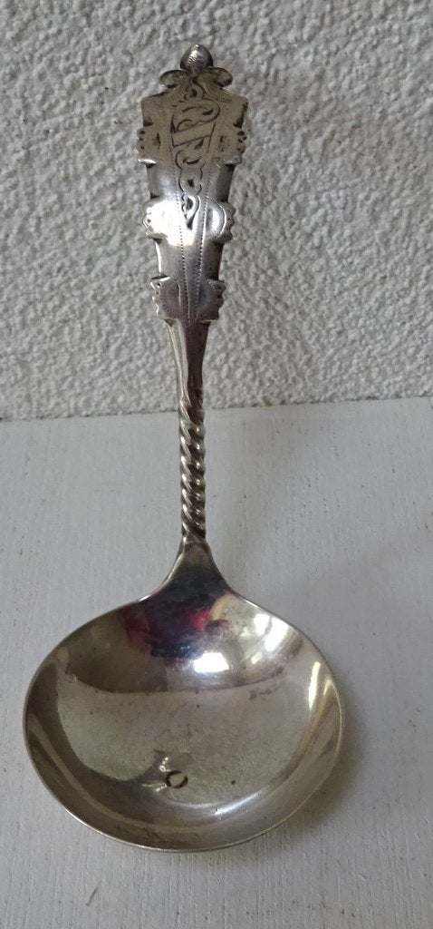 Antiek zilveren roomlepel, Ophalen of Verzenden, Zilver