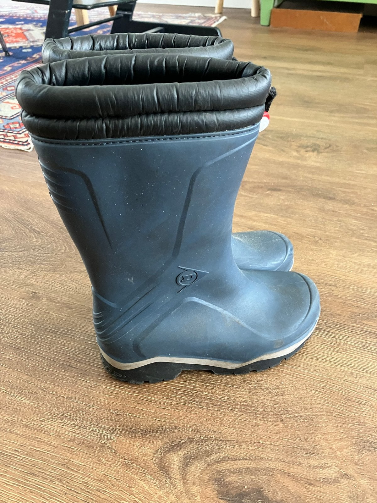 Blauwe Dunlop kinder regenlaarzen - Maat 34, Ophalen, Gebruikt, Jongen of Meisje, Laarzen