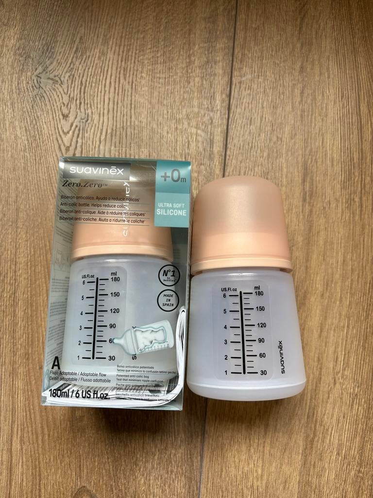 Suavinex Zero.Zero Anti-koliek Fles 180ml, Ophalen of Verzenden, Zo goed als nieuw, Overige typen