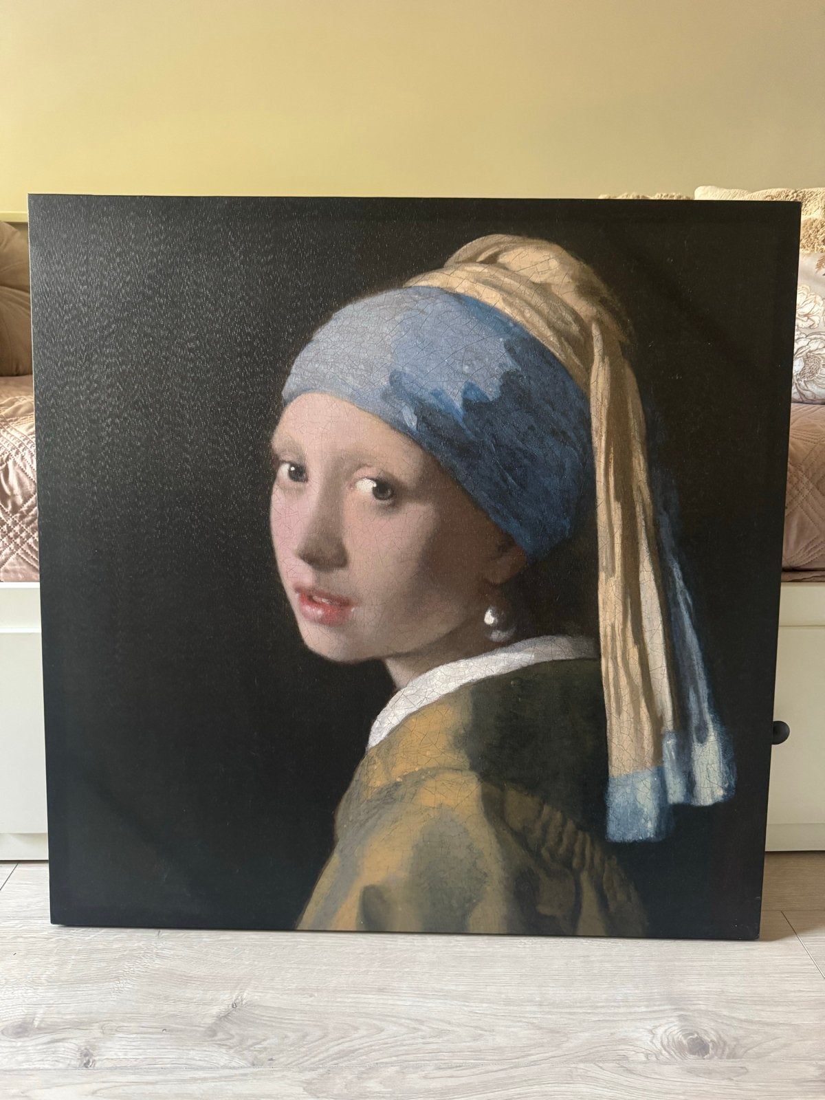 Canvas/schilderij “Meisje met de parel”, Huis en Inrichting, Woonaccessoires | Schilderijen, Tekeningen en Foto's, Ophalen, Zo goed als nieuw