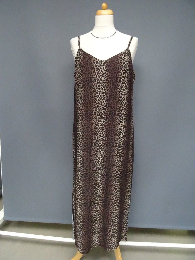 PIECES maat XL, lange zomerjurk., Bruin, Maat 46/48 (XL) of groter, Ophalen of Verzenden, Zo goed als nieuw