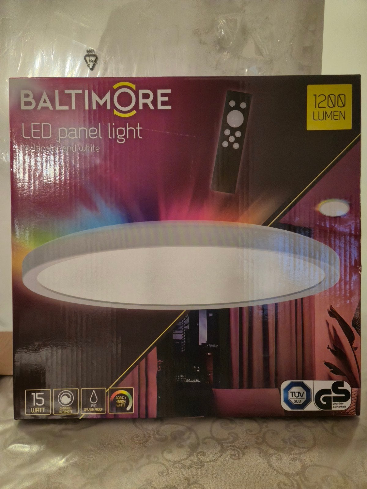 Baltimore LED paneelverlichting met afstandsbediening, Dimbaar, Kunststof, Ophalen of Verzenden, Zo goed als nieuw