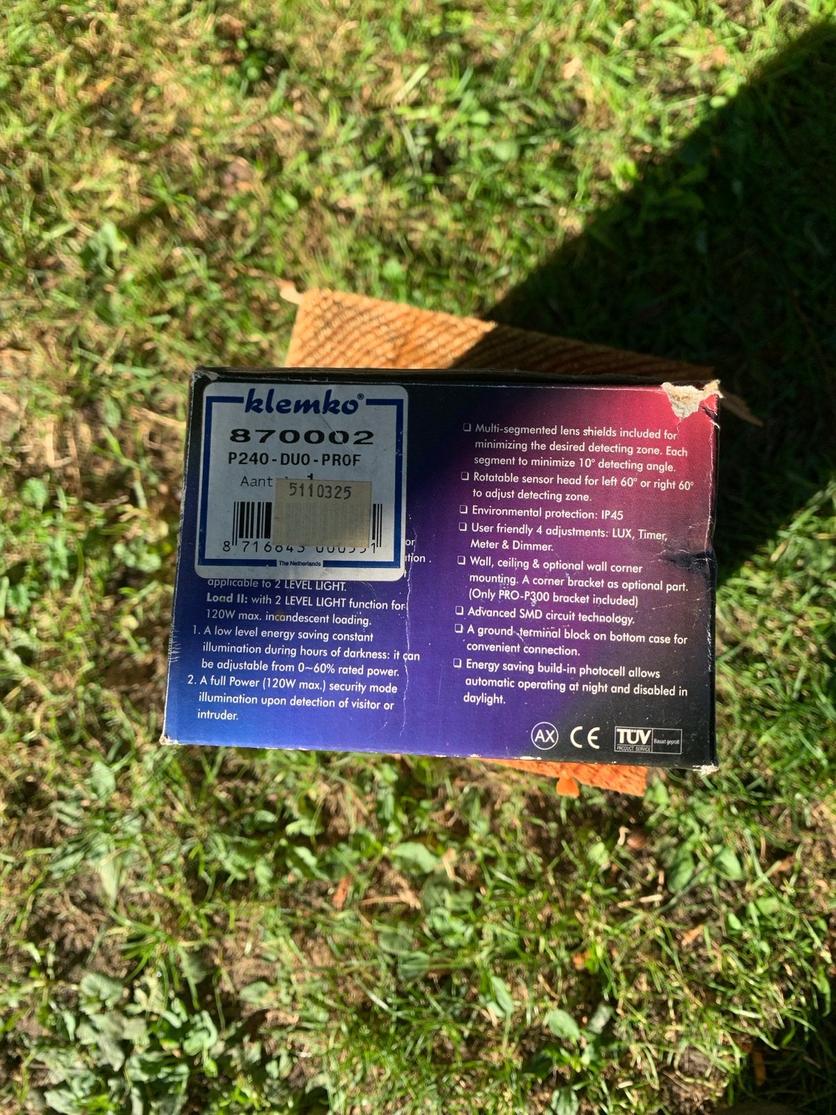 Klemo P240-DUO-PROF Bewegingsmelder - Nieuw in doos, Ophalen, Nieuw, Detector, Sensor of Melder, Beweging