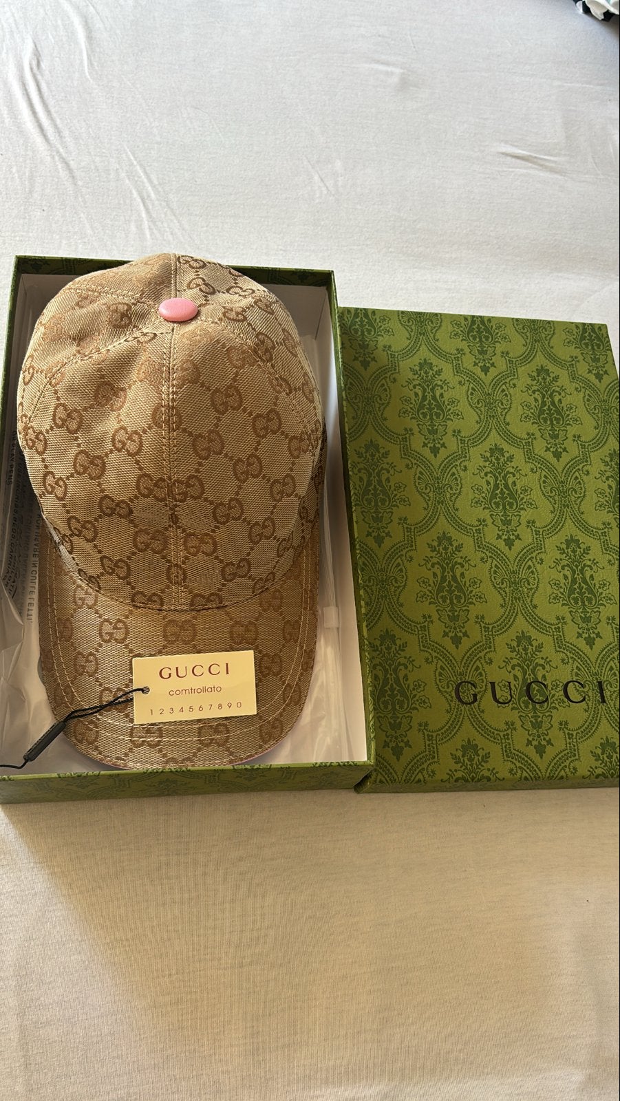 Gucci Pet met GG-monogram en roze accenten, Ophalen, Zo goed als nieuw, One size fits all, Pet
