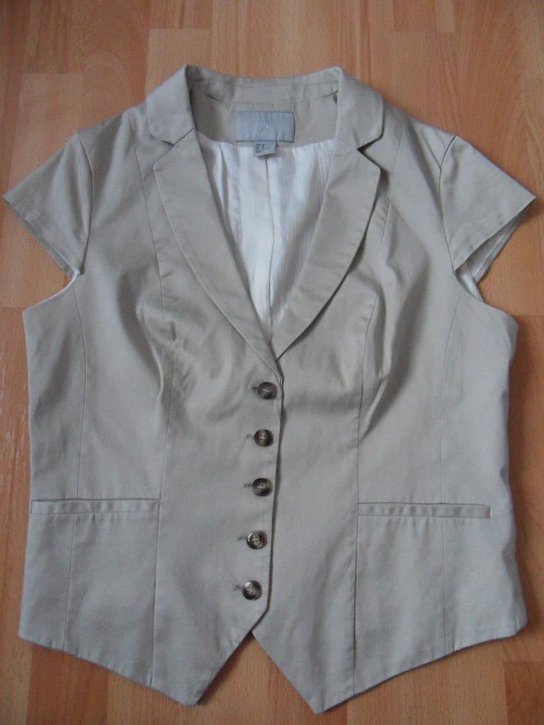 Gilet met klein mouwtje, maat 40, beige, gevoerd, Kleding | Dames, Maat 38/40 (M), H&M, Beige, Ophalen of Verzenden
