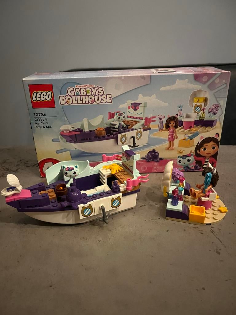 Lego Gabby's Poppenhuis meerminkat boot en spa 10786, Overige thema's, Lego, Ophalen of Verzenden, Zo goed als nieuw