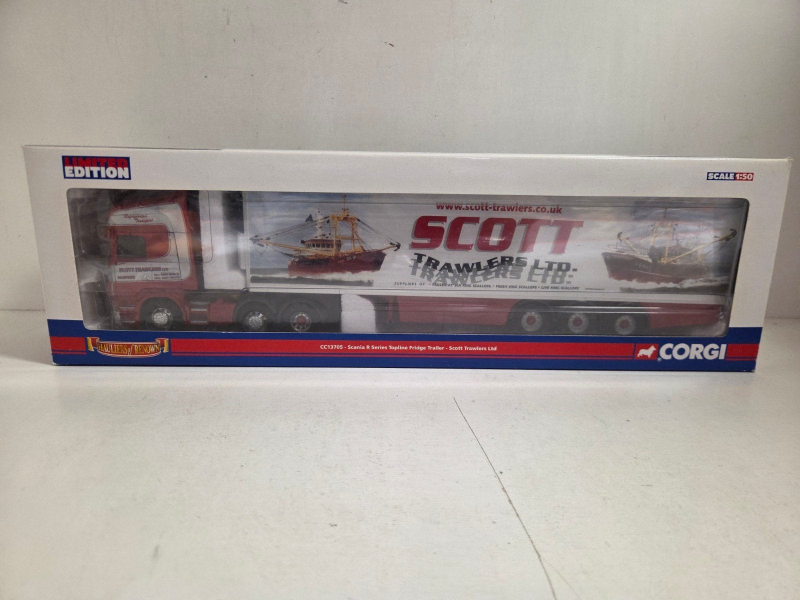 Corgi Scania R Topline koeloplegger Scott Trawlers Ltd, Corgi, ., Ophalen of Verzenden, Zo goed als nieuw