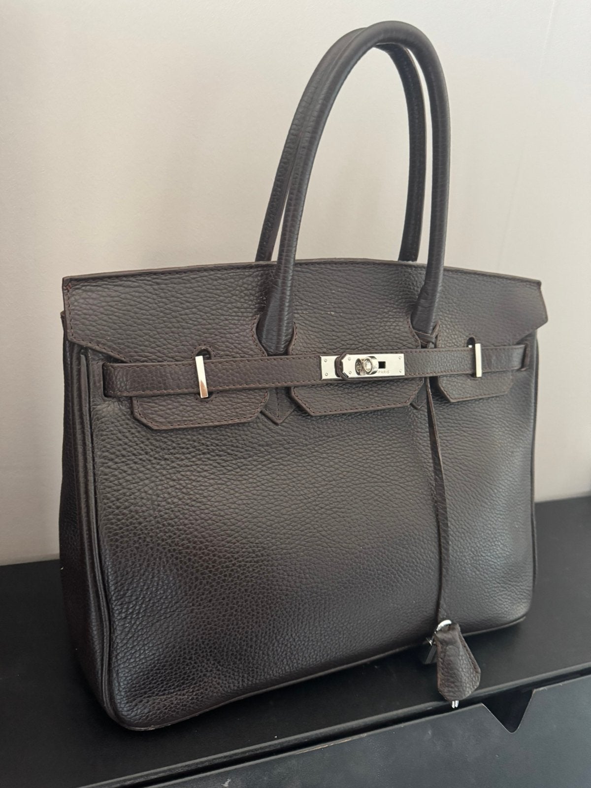 Hermès Birkin 35 Chocolat Togo Leer – Palladium Hardware, Ophalen of Verzenden, Zo goed als nieuw, Bruin, Leer