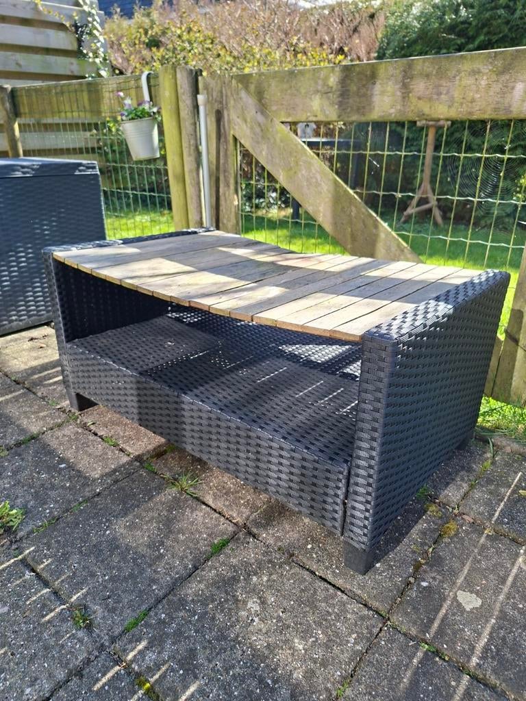 Salontafel voor buiten., Tuin en Terras, Tuintafels, Ophalen, Gebruikt, Rechthoekig, Wicker