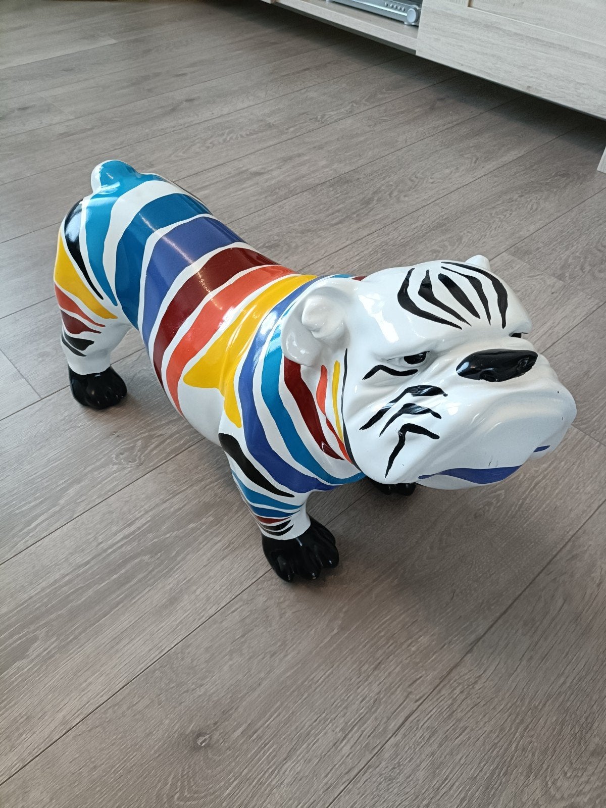 Decoratieve Bulldog – Kleurrijk Kunstbeeld, Ophalen of Verzenden