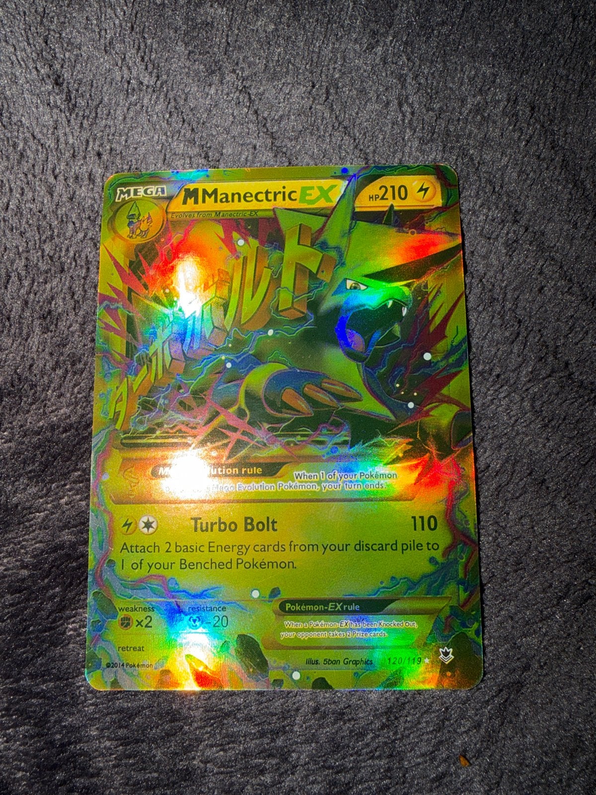 Pokémon Kaart: M Manectric EX (Foil), Ophalen of Verzenden, Gebruikt, Losse kaart, Foil