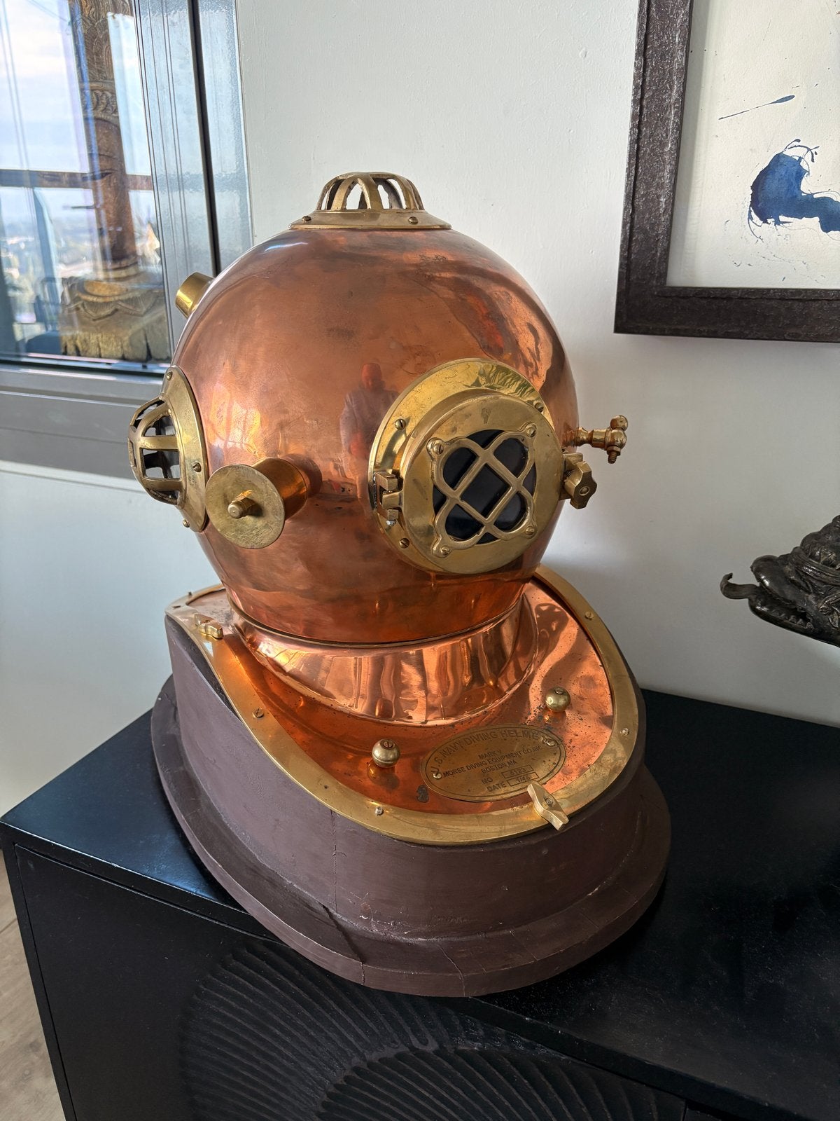 Antieke US Navy Duikhelm Mark V - Koper & Messing, Ophalen of Verzenden