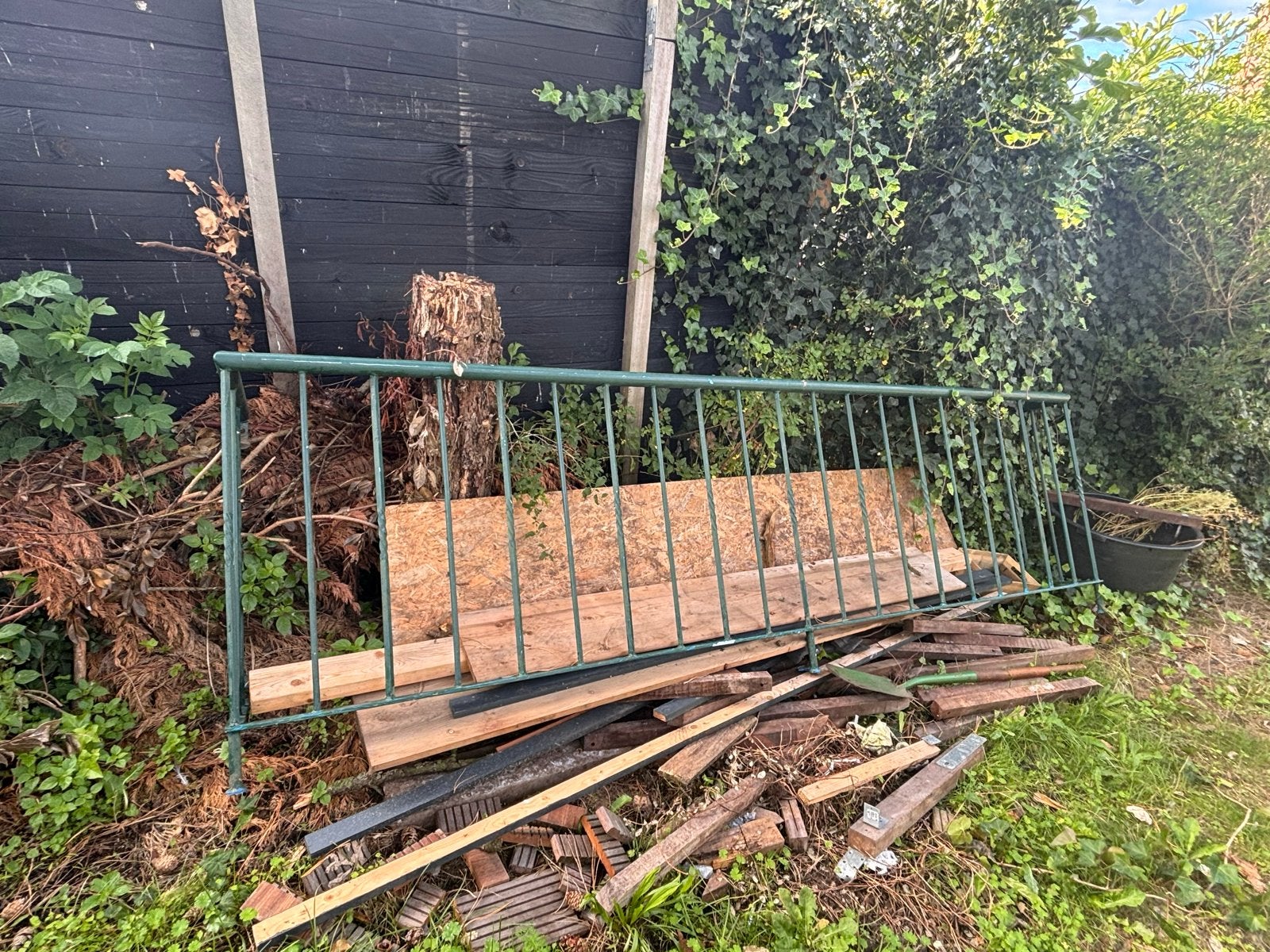 Stalen/ijzeren balkonhek - groen, Ophalen, Gebruikt