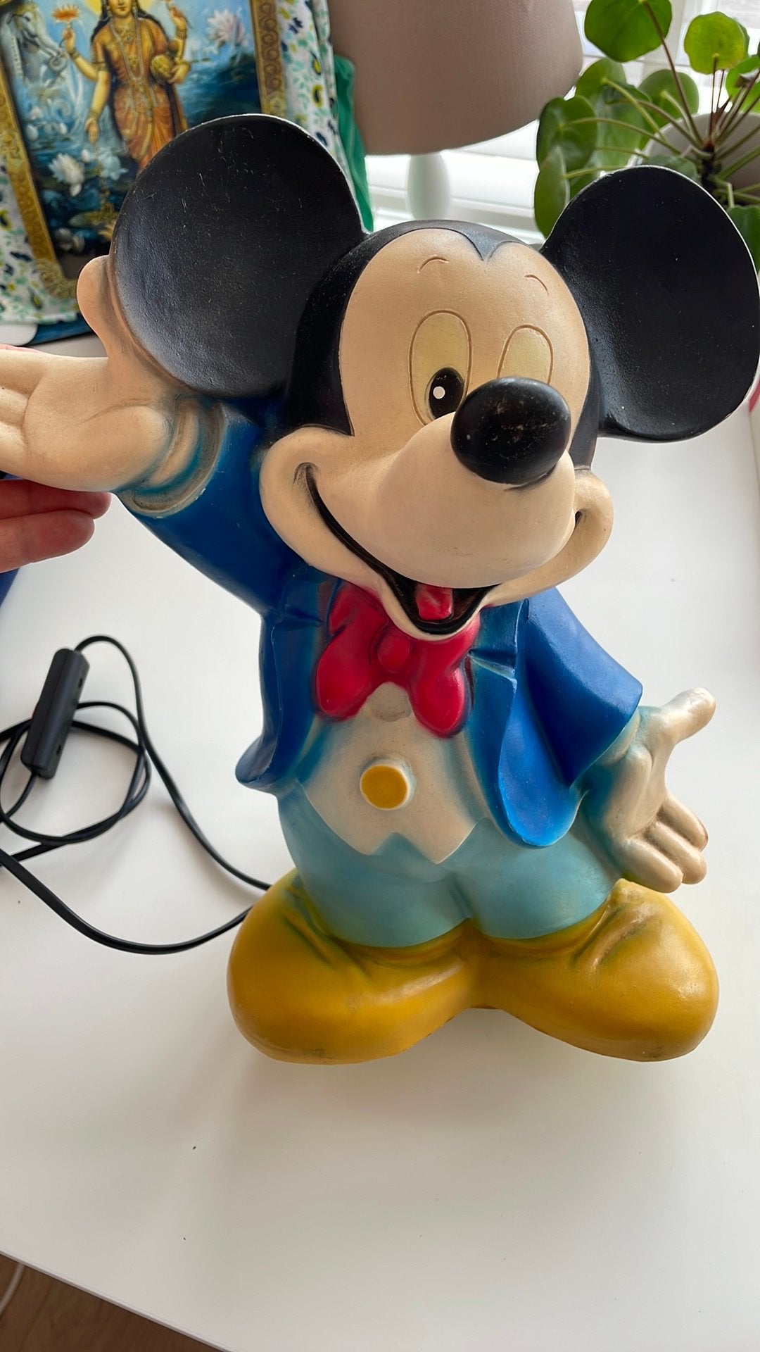Mickey Mouse lamp 34 cm hoog, Ophalen, Mickey Mouse, Gebruikt, Beeldje of Figuurtje