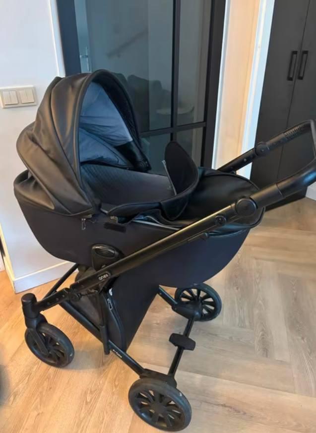 Anex m/type 3-in-1 Kinderwagen - Zwart Leer, Ophalen, Zo goed als nieuw, Overige merken