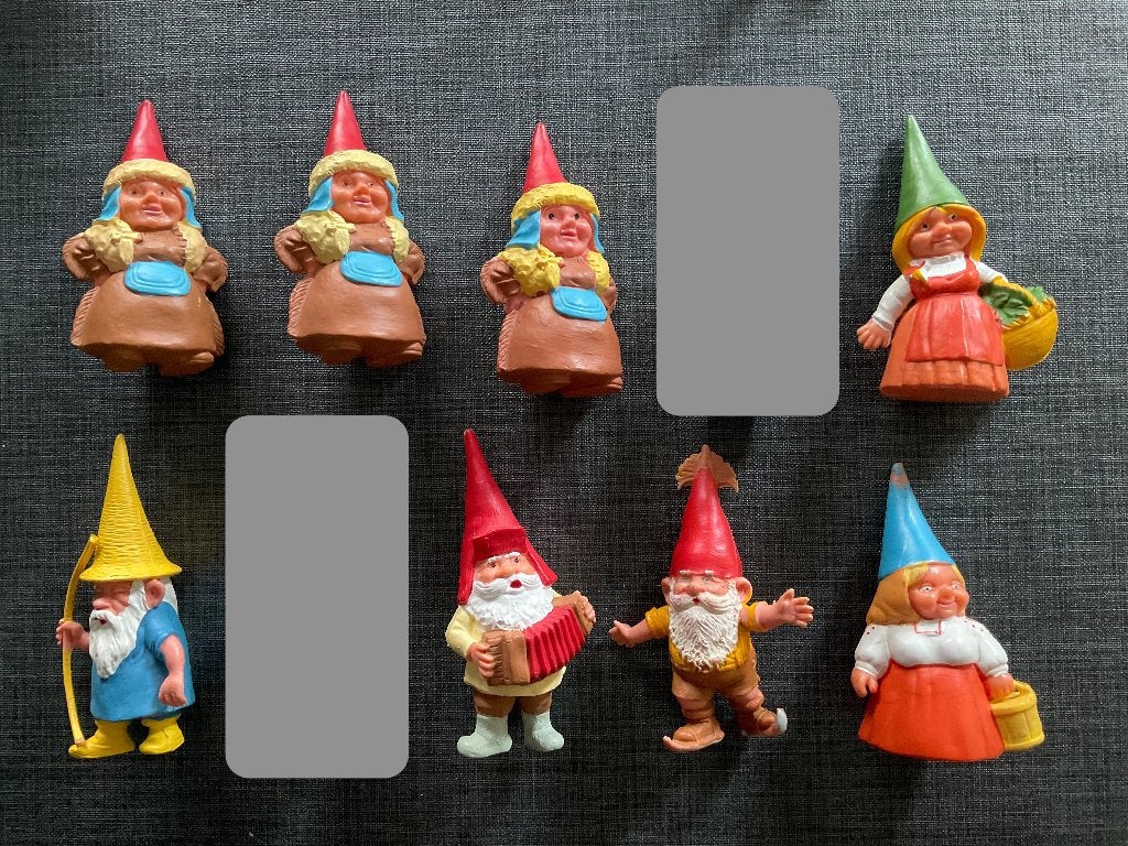 David de Kabouter figuren geproduceerd BRB ..... 8 stuks, Ophalen, Zo goed als nieuw