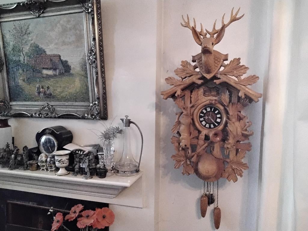 Heel grote koekoeksklok  78 cm., Antiek en Kunst, Ophalen of Verzenden