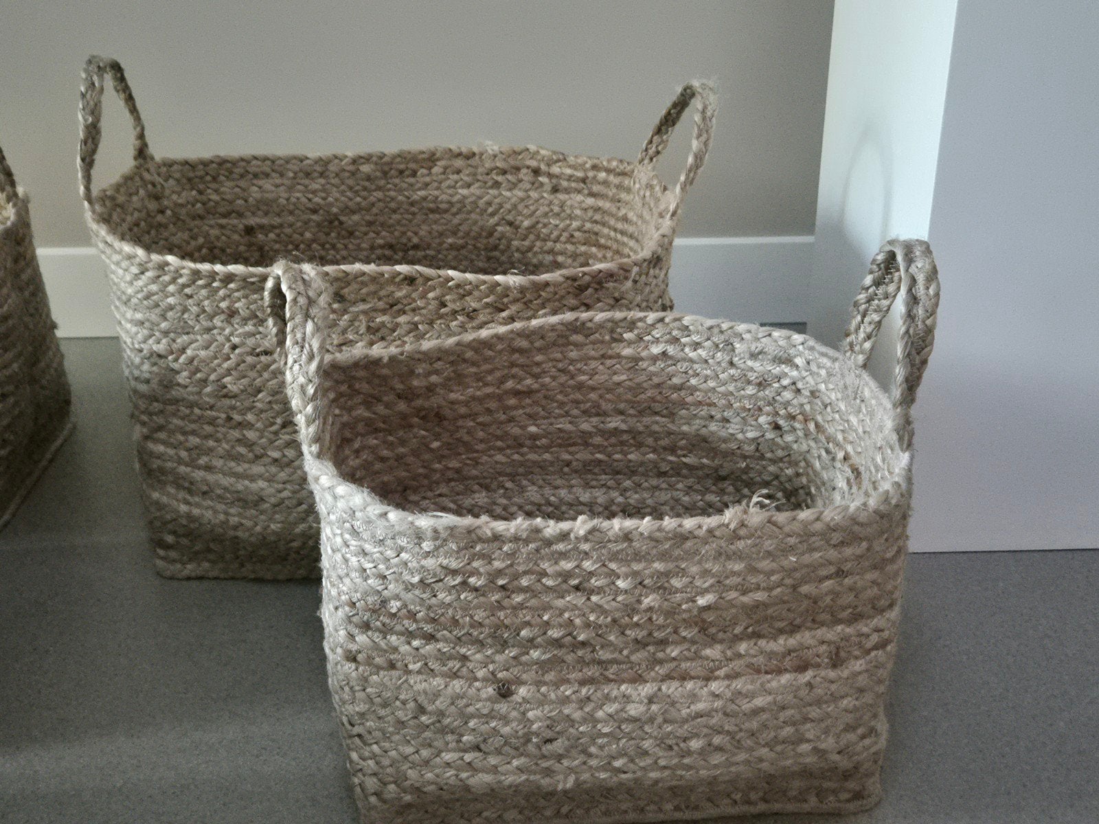 Set van 5 jute manden van H&M Home - 1 grote, 4 kleine, Ophalen, Rond, Riet