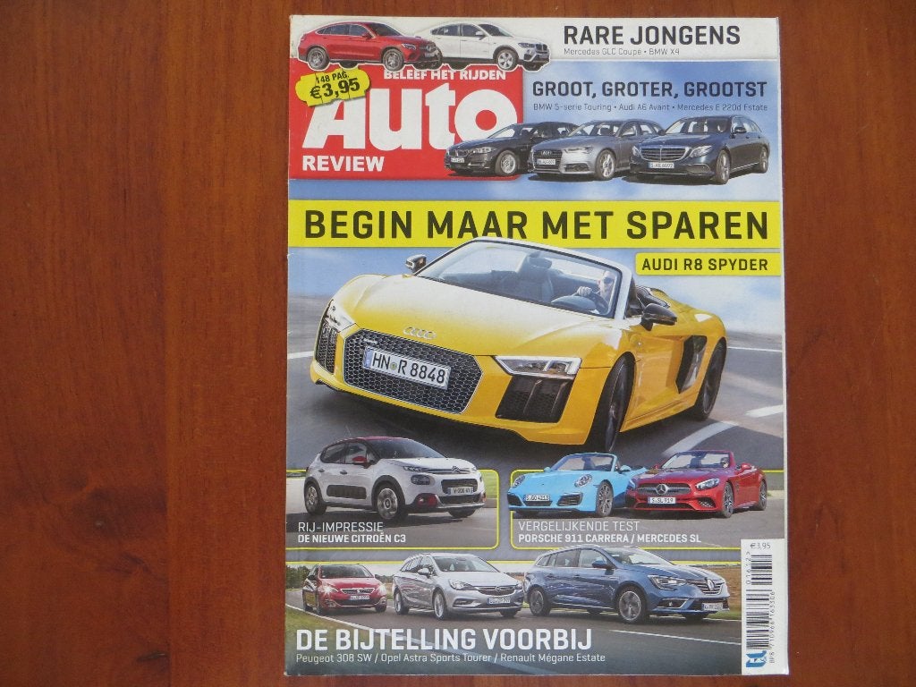 Auto Review 12 2016 Audi R8 Spyder, BMW 5-serie Touring, Ophalen of Verzenden, Nieuw, Audi