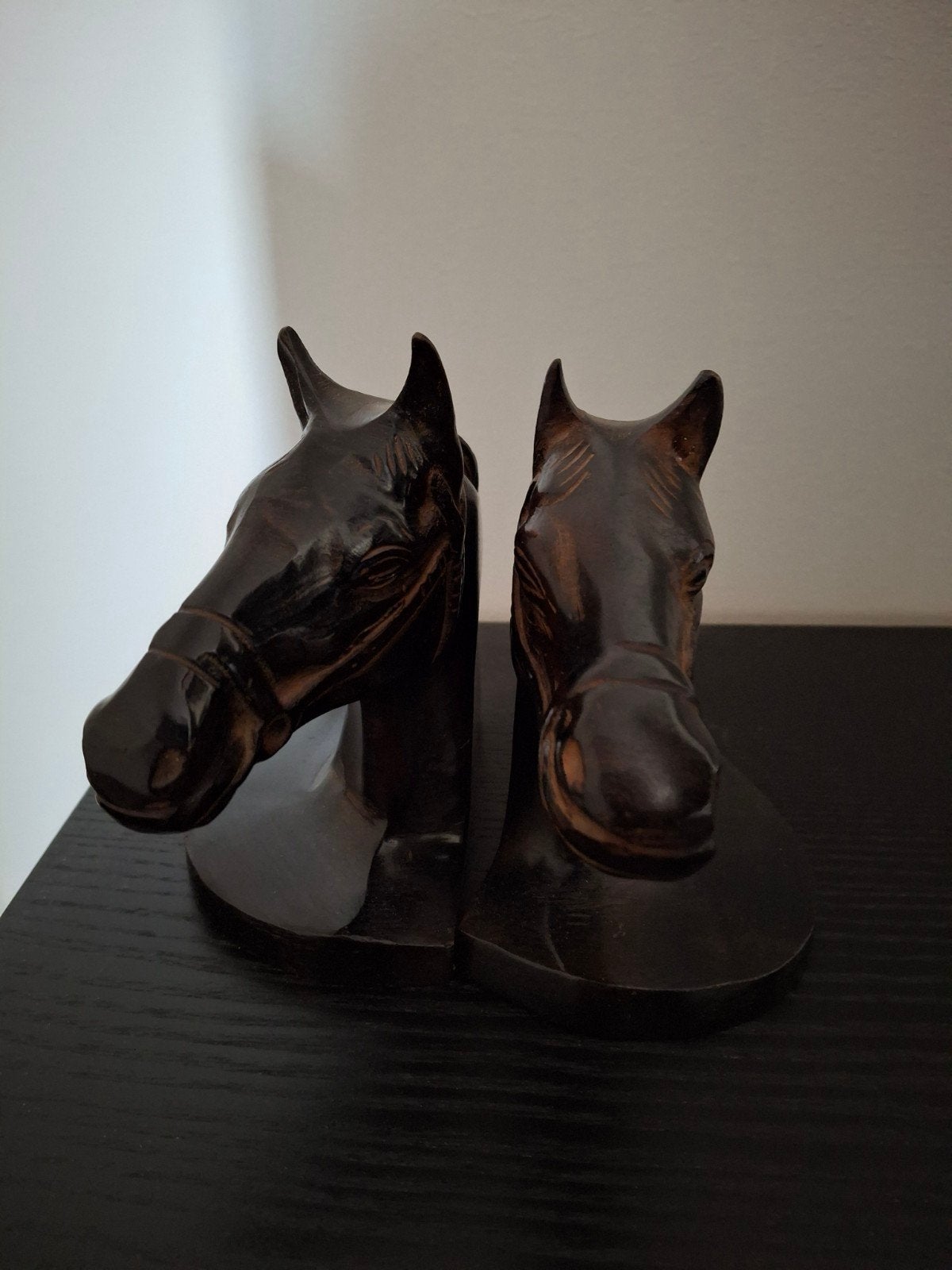 Bruine metalen boekensteunen paarden, Huis en Inrichting, Woonaccessoires | Overige, Ophalen, Metaal