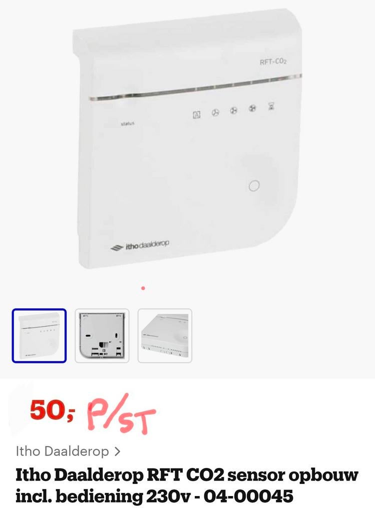 Te Koop Itho Daalderop RFT-CO2 Sensor - Nieuw in doos, Ophalen of Verzenden, Nieuw, Luchtbevochtiger