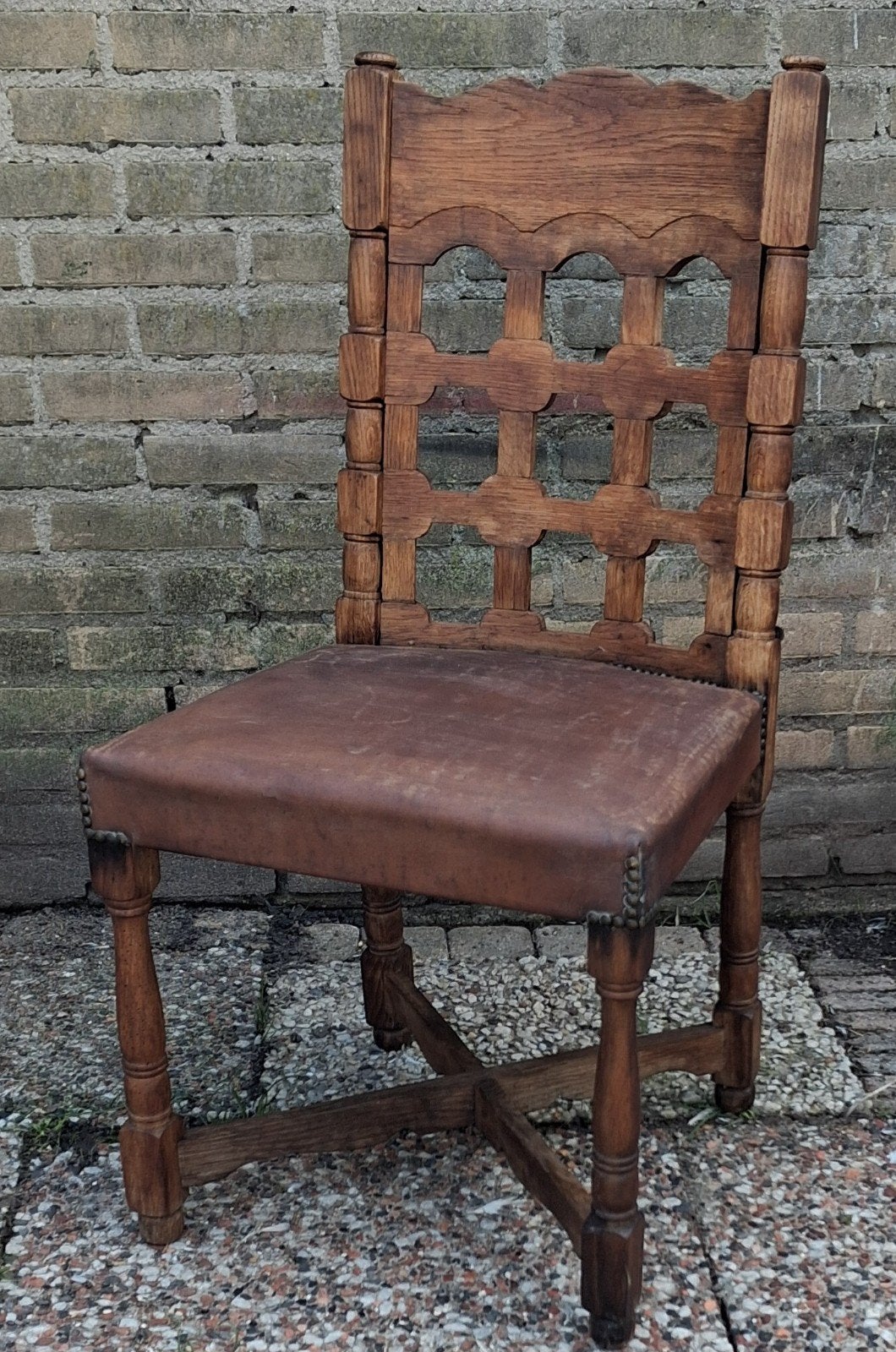 Stoel. Boerenstoel. Eikenhout.  Ca 1875/1900., Ophalen, Gebruikt, Bruin, Boerenstoel