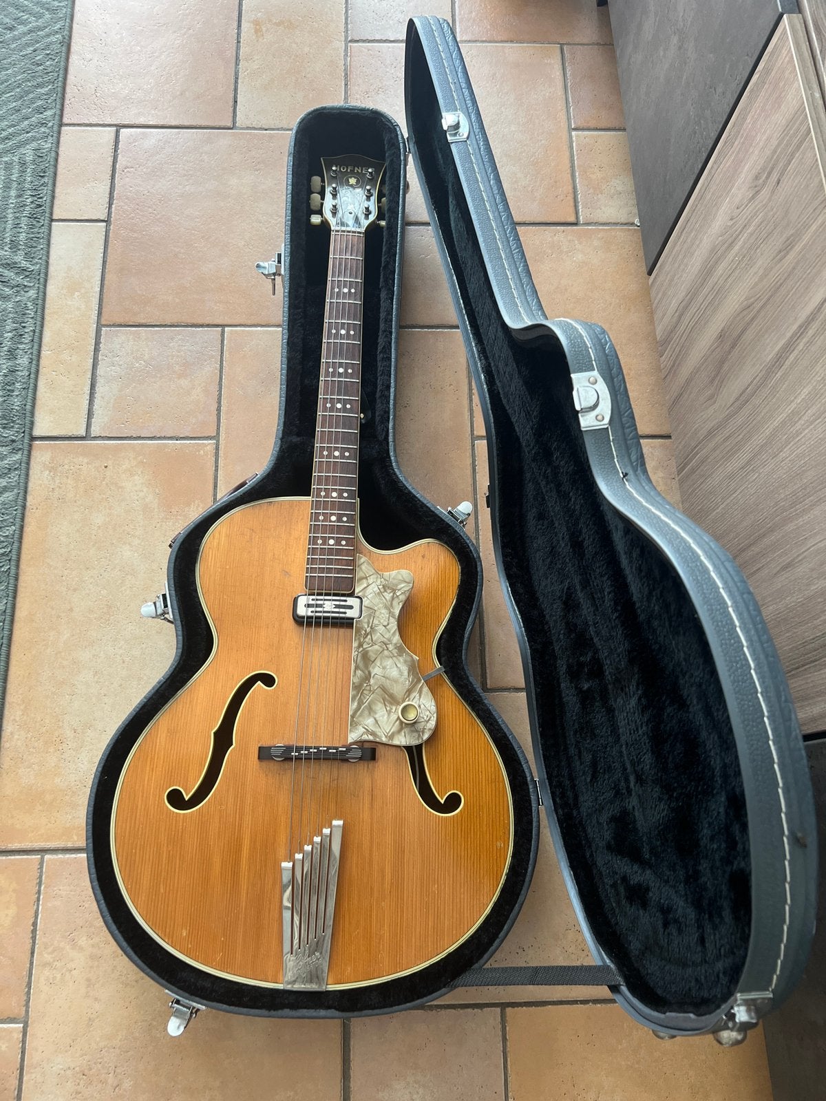 Vintage Hofner President Archtop 1959, Ophalen, Zo goed als nieuw, Hollow body, Overige merken