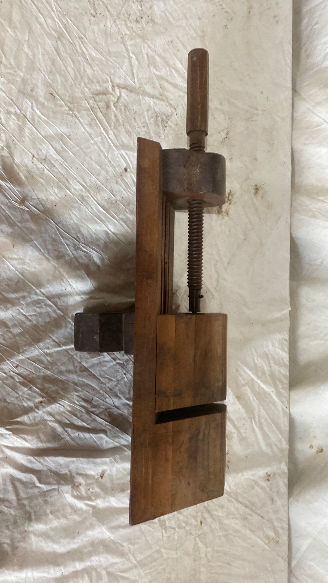 Antieke houten timmermans bankschroef, Huis en Inrichting, Woonaccessoires | Wandplanken en Boekenplanken, Ophalen, Gebruikt