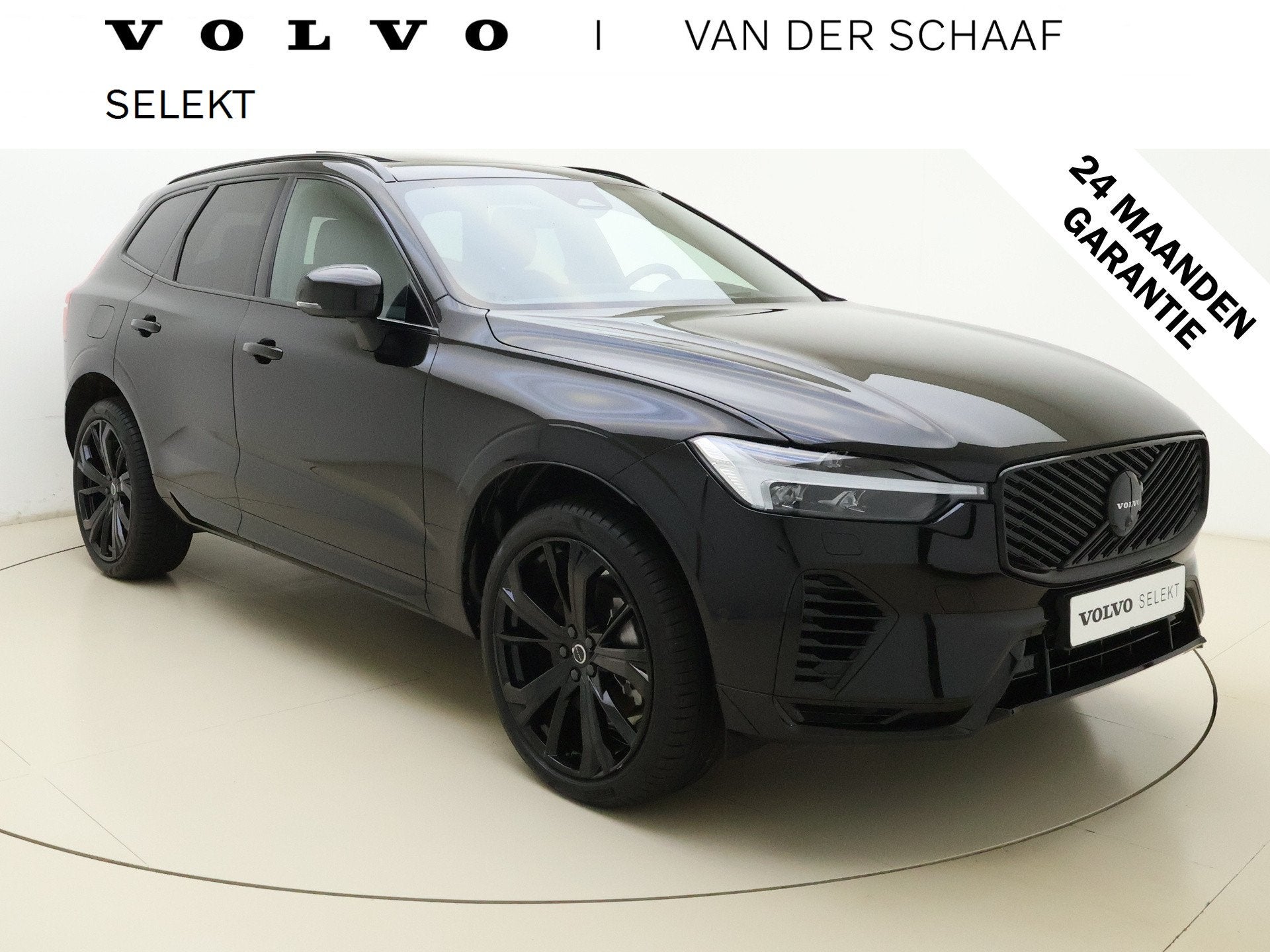 Volvo XC60 T6 350pk AWD Ultra Black Edition | Facelift | Sch, Auto's, Volvo, Gebruikt, 4 cilinders, Zwart, Bedrijf