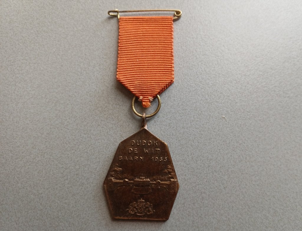 Medaille Paleis Soestdijk Baarn Dudok de Wit 1955 Wandelen, Postzegels en Munten, Ophalen of Verzenden, Overige materialen