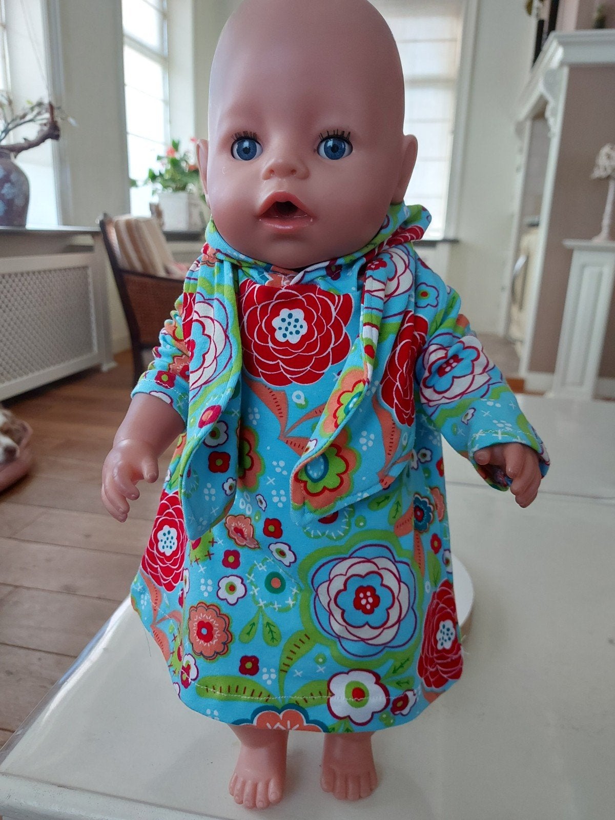 Leuk hoody jurk baby born pop 43cm, Ophalen of Verzenden, Babypop