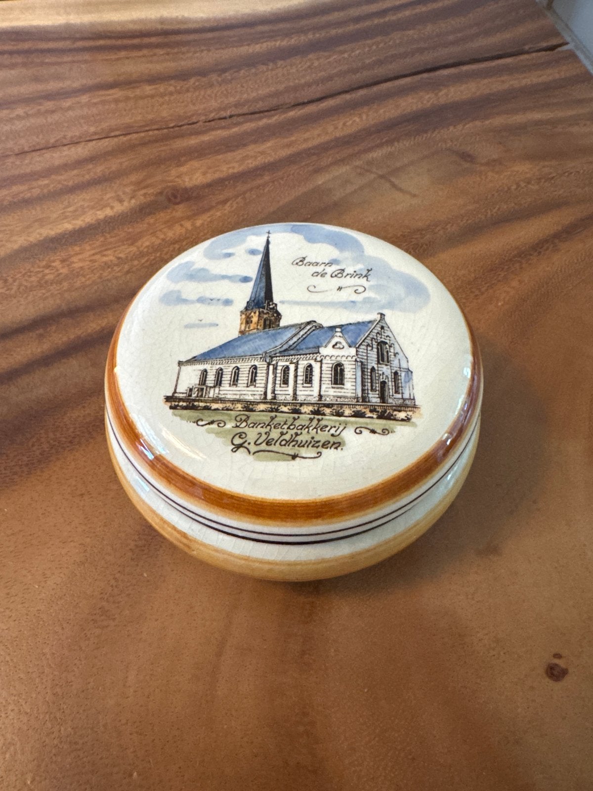 Polychroom Handbeschilderd Potje Baarn G. Veldhuizen, Ophalen of Verzenden