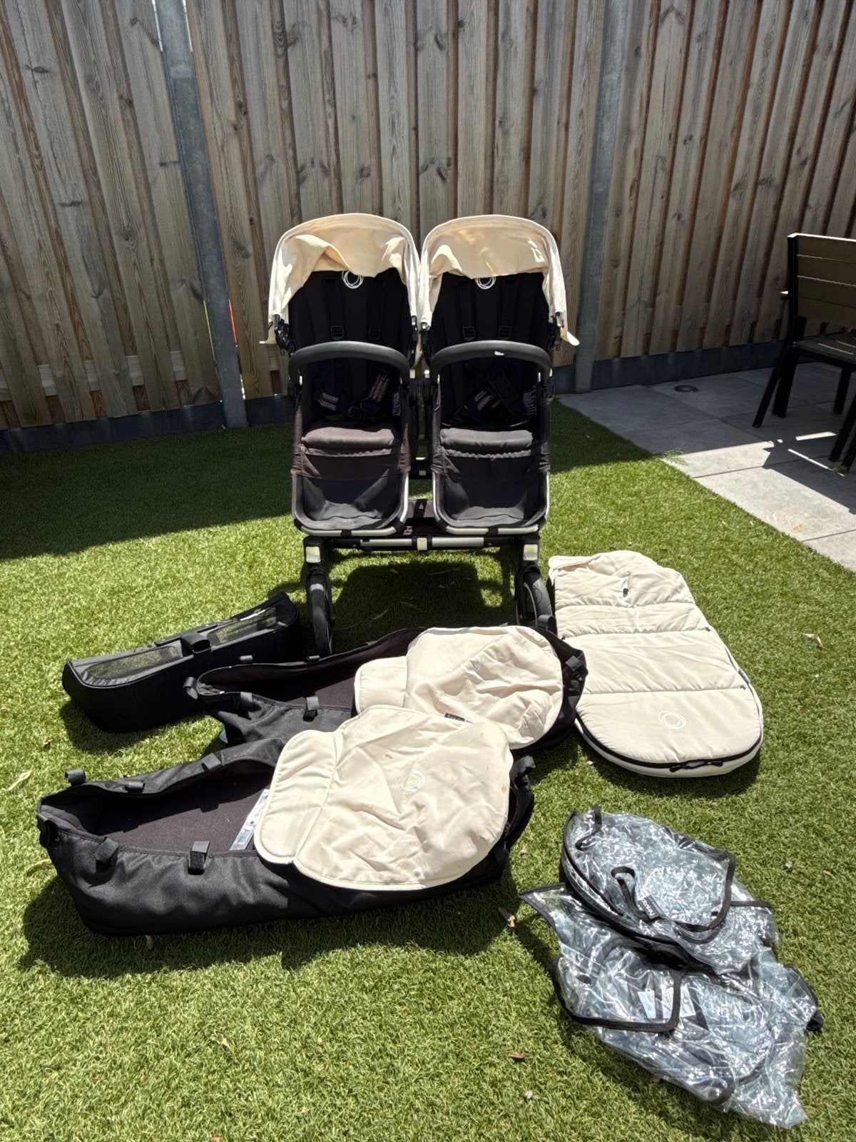 Bugaboo Donkey Tweeling Kinderwagen met accessoires, Gebruikt, Ophalen, Kinderwagen, Duowagen