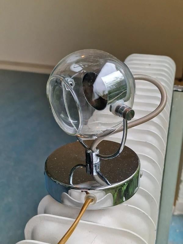 Space Age Eyeball Wandlamp / Spot – Glas & Chroom, Ophalen of Verzenden, Glas