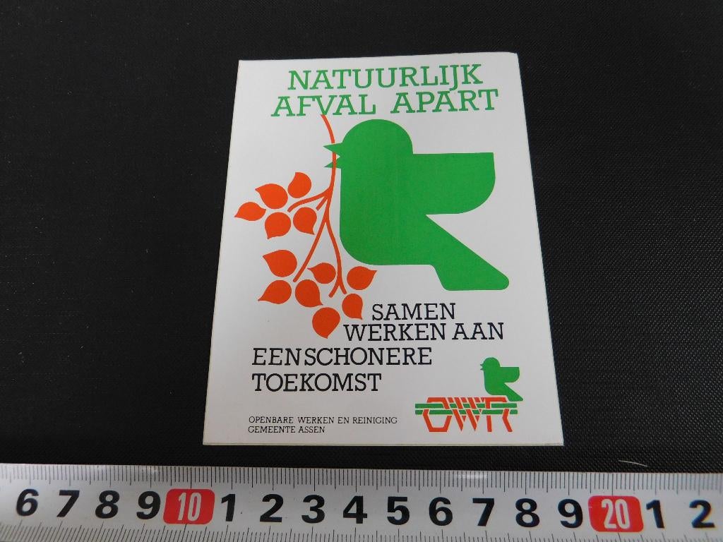 sticker Gemeente Assen  Natuurlijk afval apart *, Ophalen, Zo goed als nieuw