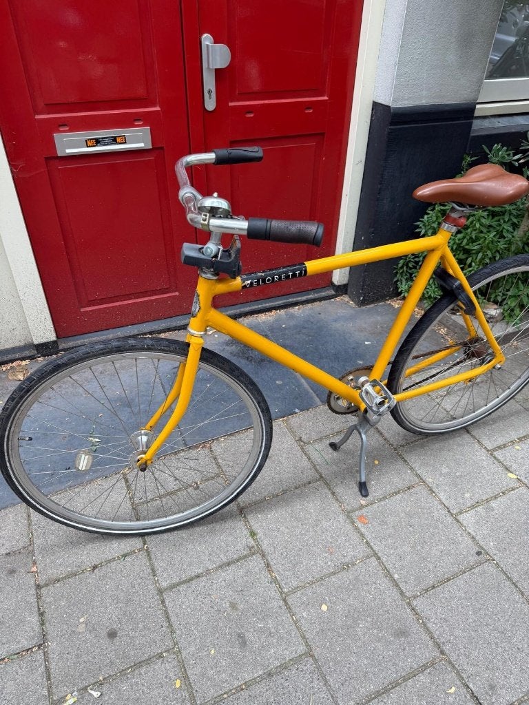 Gele Veloretti fiets - Stadsfiets, Fietsen en Brommers, Terugtraprem, Gebruikt, 57 tot 61 cm, Ophalen