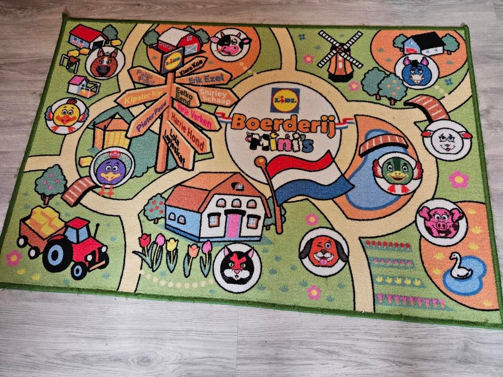 Boerderij Mini's Speelkleed 120x80 cm, Ophalen, 100 tot 150 cm, Kinderlijk, Boerderijthema, 50 tot 100 cm