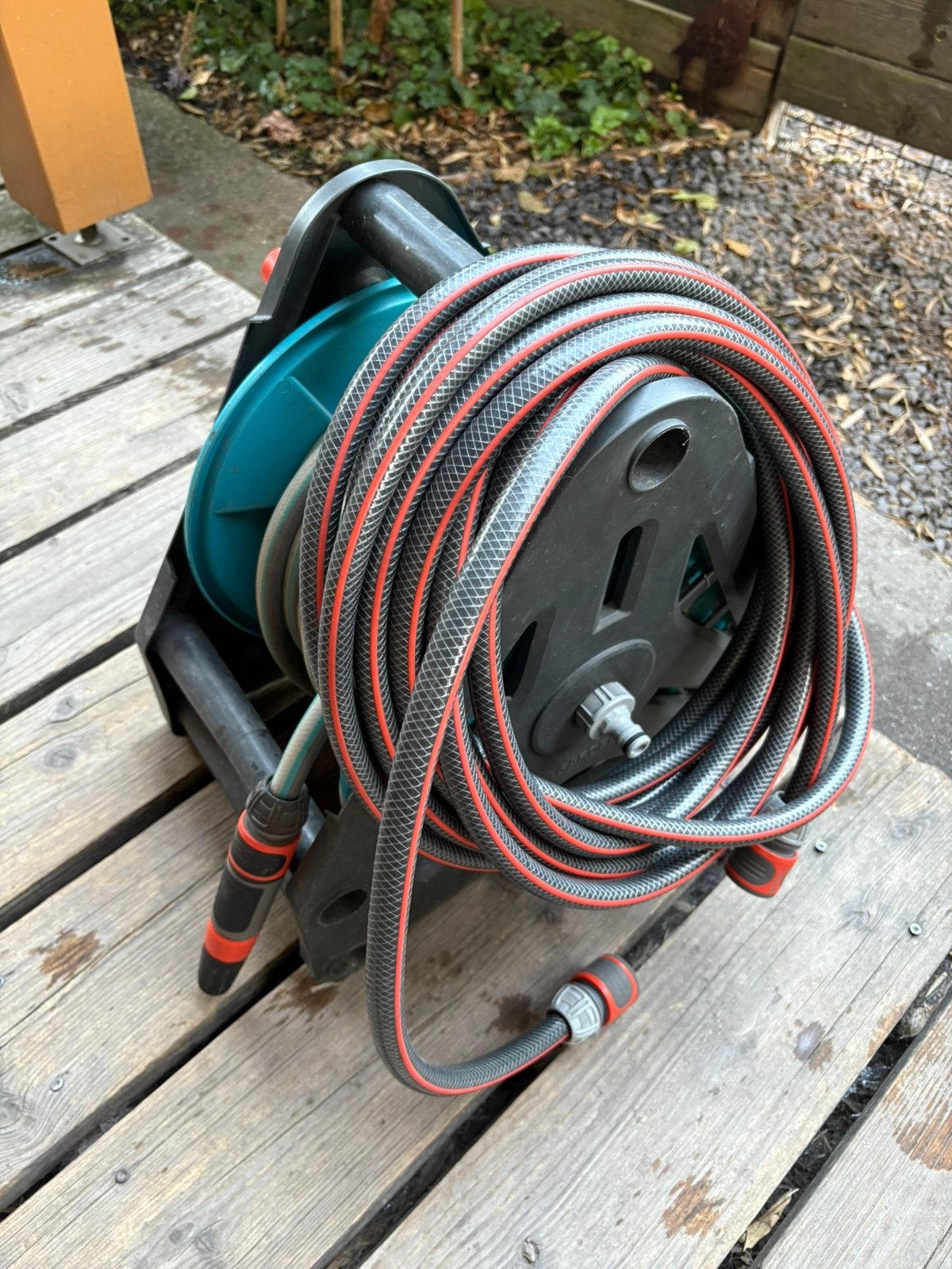 Haspel gardena plus +/- 15 meter tuinslang, Ophalen, Zo goed als nieuw, Tuinslang