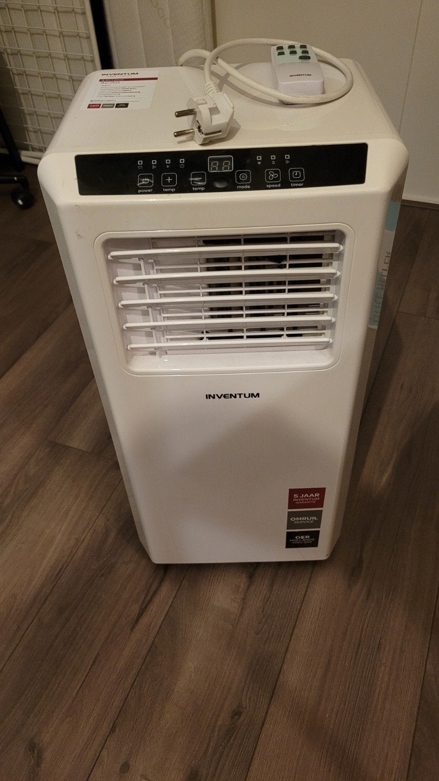 Inventum AC701 Mobiele Airco, Witgoed en Apparatuur, Ophalen, Gebruikt, Afstandsbediening, Minder dan 60 m³