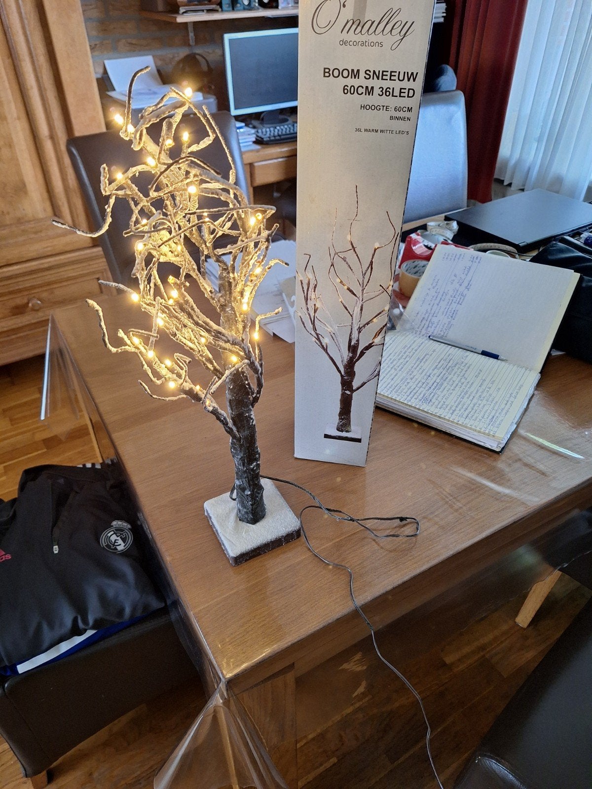 sneeuw boom met lampjes led 60cm hoog, Ophalen of Verzenden