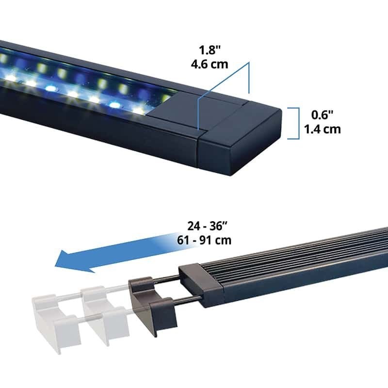 Fluval aquasky 2.0 LED 53-83cm 16 Watt, Gebruikt, App-bediening, Verlichting of Verwarming, Ophalen of Verzenden