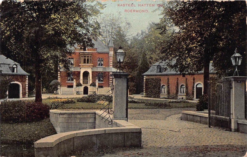 959 Roermond - Kasteel Hattem, Verzamelen, Ophalen of Verzenden, 1920 tot 1940, Gelopen, Limburg