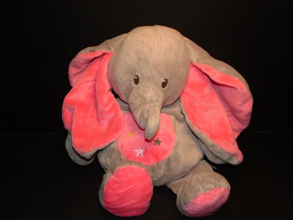 SIMBA NICOTOY OLIFANT VELOURS GRIJS MET ROZE BUIKJE, Kinderen en Baby's, Speelgoed | Knuffels en Pluche, Ophalen of Verzenden