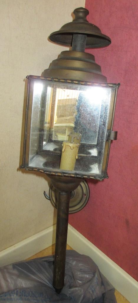Wandlamp vintage model koetslamp, Antiek en Kunst, Curiosa en Brocante, Ophalen