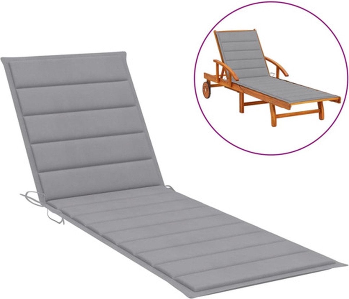 Ligbedkussen grijs 200x50x4 cm, Tuin en Terras, Ligbedden, Ophalen, Nieuw, Overige materialen
