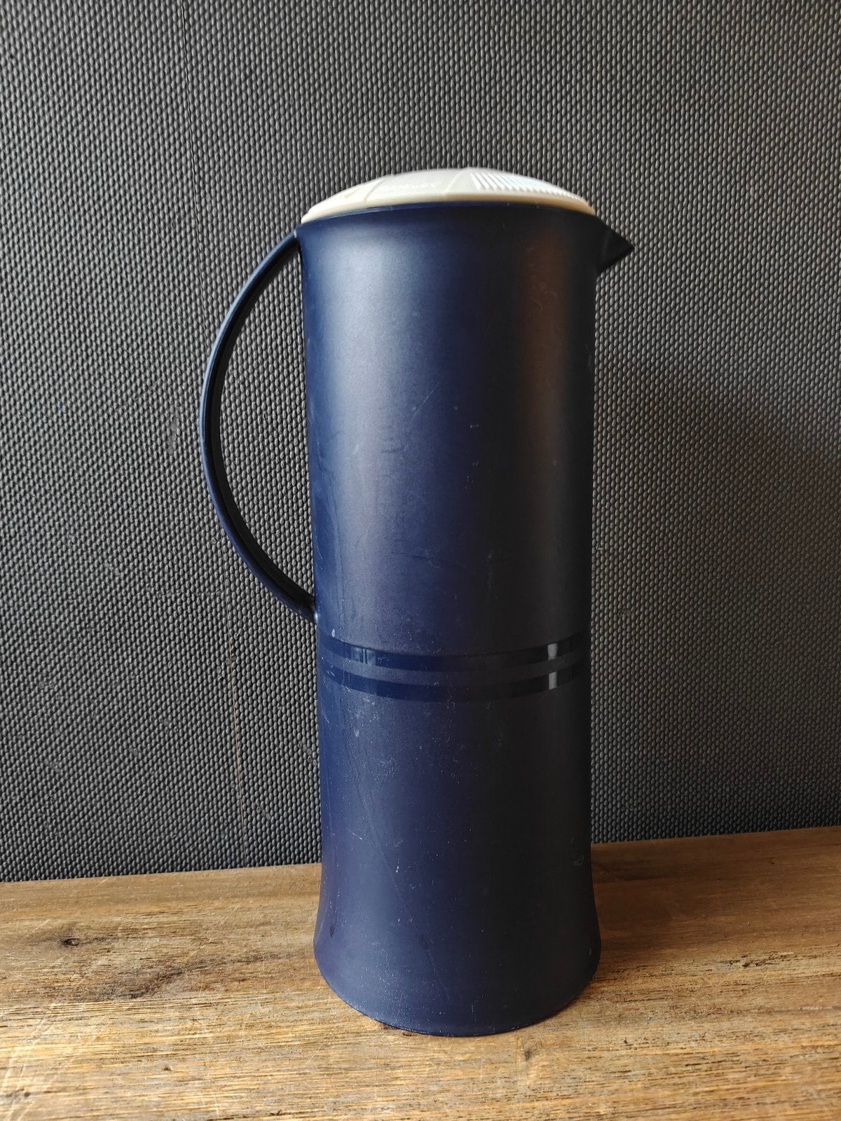 Vintage Tupperware Thermoskan - Donkerblauw, Gebruikt, Met deksel, Blauw, Beker of Kan