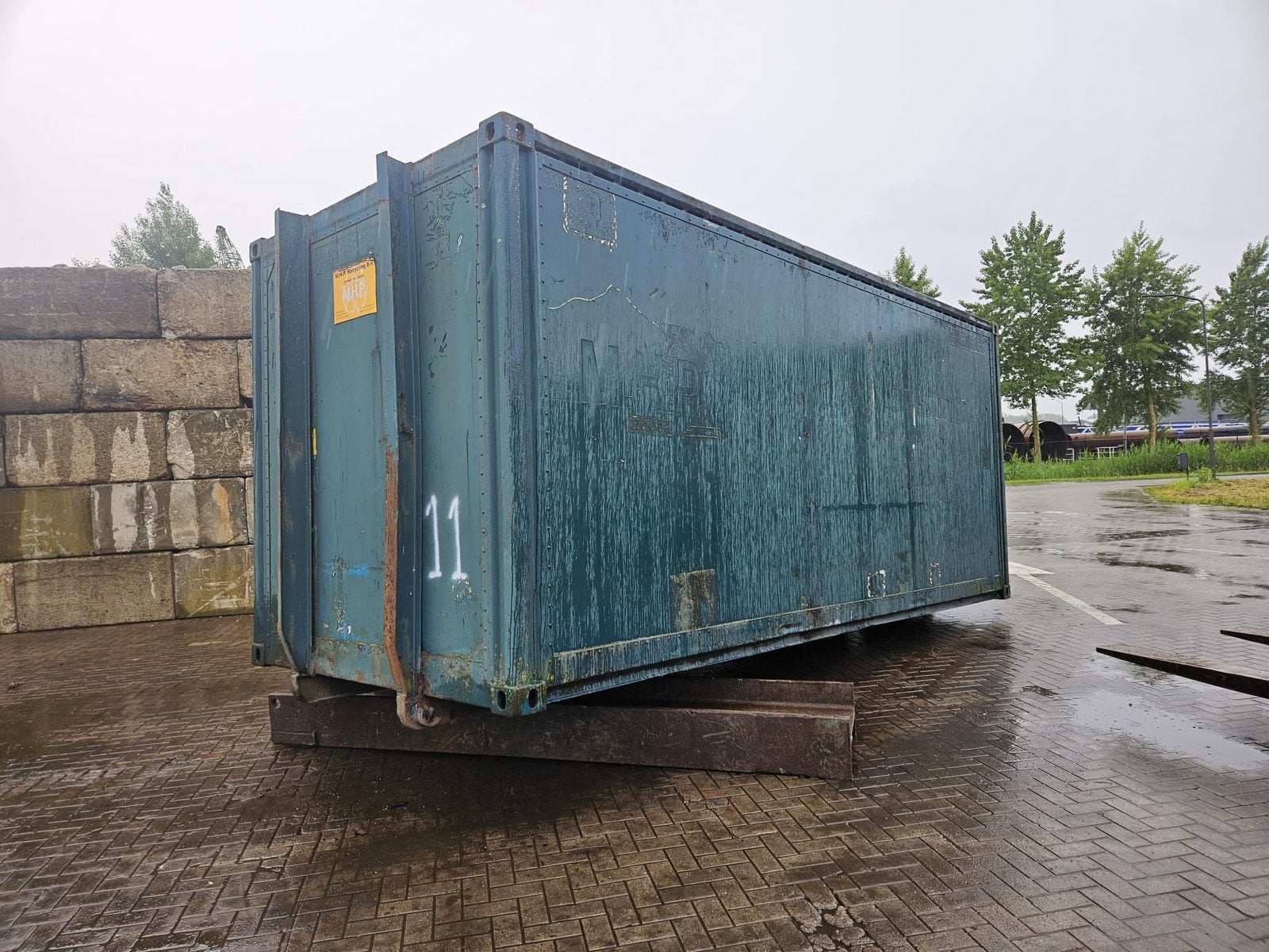 Container zeecontainer kabelsysteem afzetbak, Ophalen
