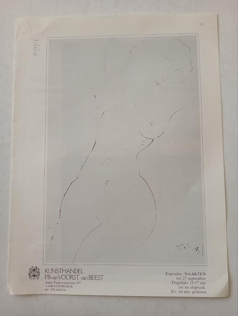 Tinus van Doorn affiche 1981, Ophalen of Verzenden, 1980 tot heden, Knipsel(s)