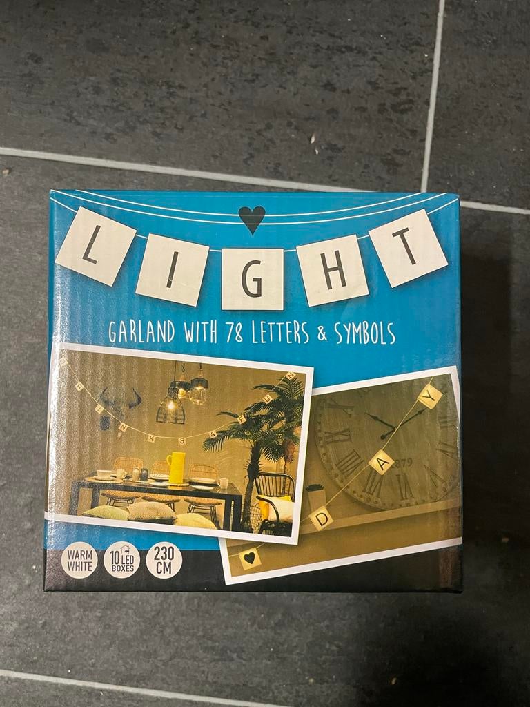 Lichtslinger met letters en symbolen - Warm Wit LED, Ophalen of Verzenden, Nieuw, Lichtjes